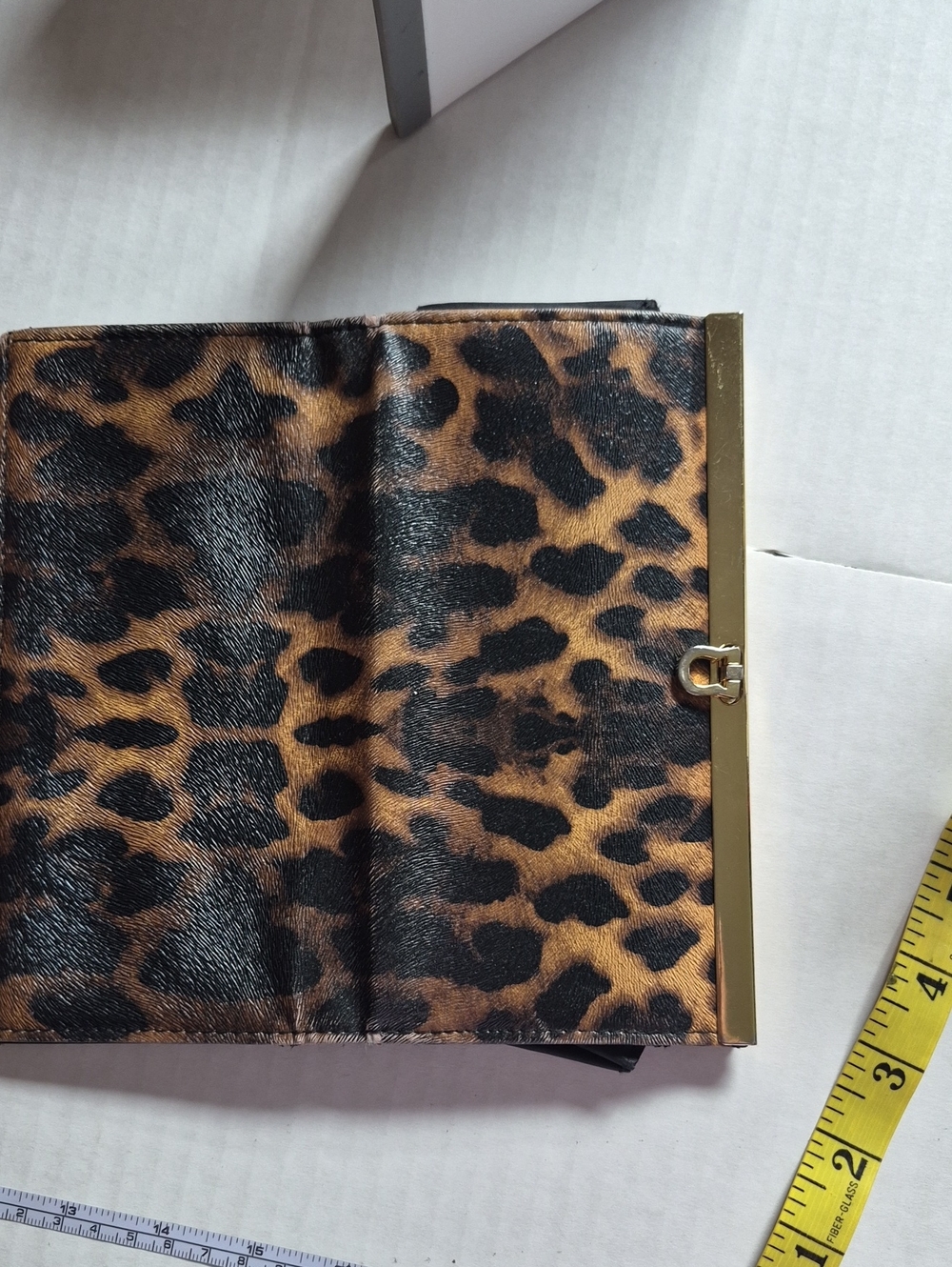 Source Unknown Leopard Print Card Holder with Gold Trim